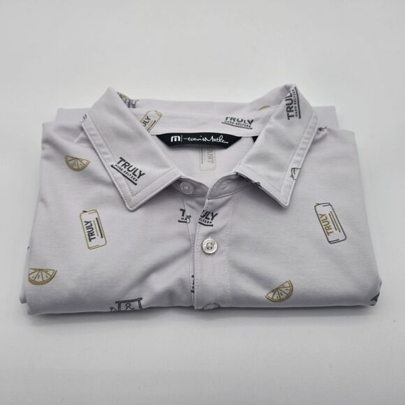 TravisMathew x Truly Men's White Golf Polo M – Limited Edition Promotional Shirt - Picture 4 of 13